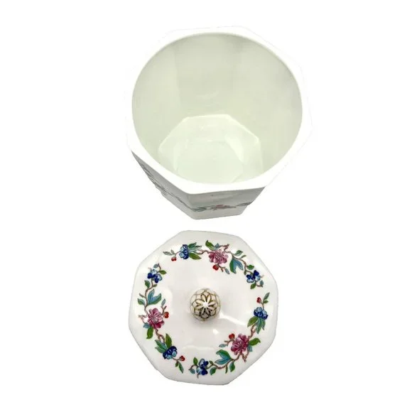 Vintage Aynsley Pembroke Biscuit Jar  Barrel Canister Candy Discontinued Octagon - Picture 5 of 8